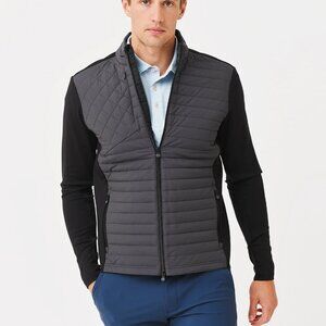 GREYSON Yukon Hybrid Jacket Men's XL Black Grey Quilted Full Zip Outerwear Golf